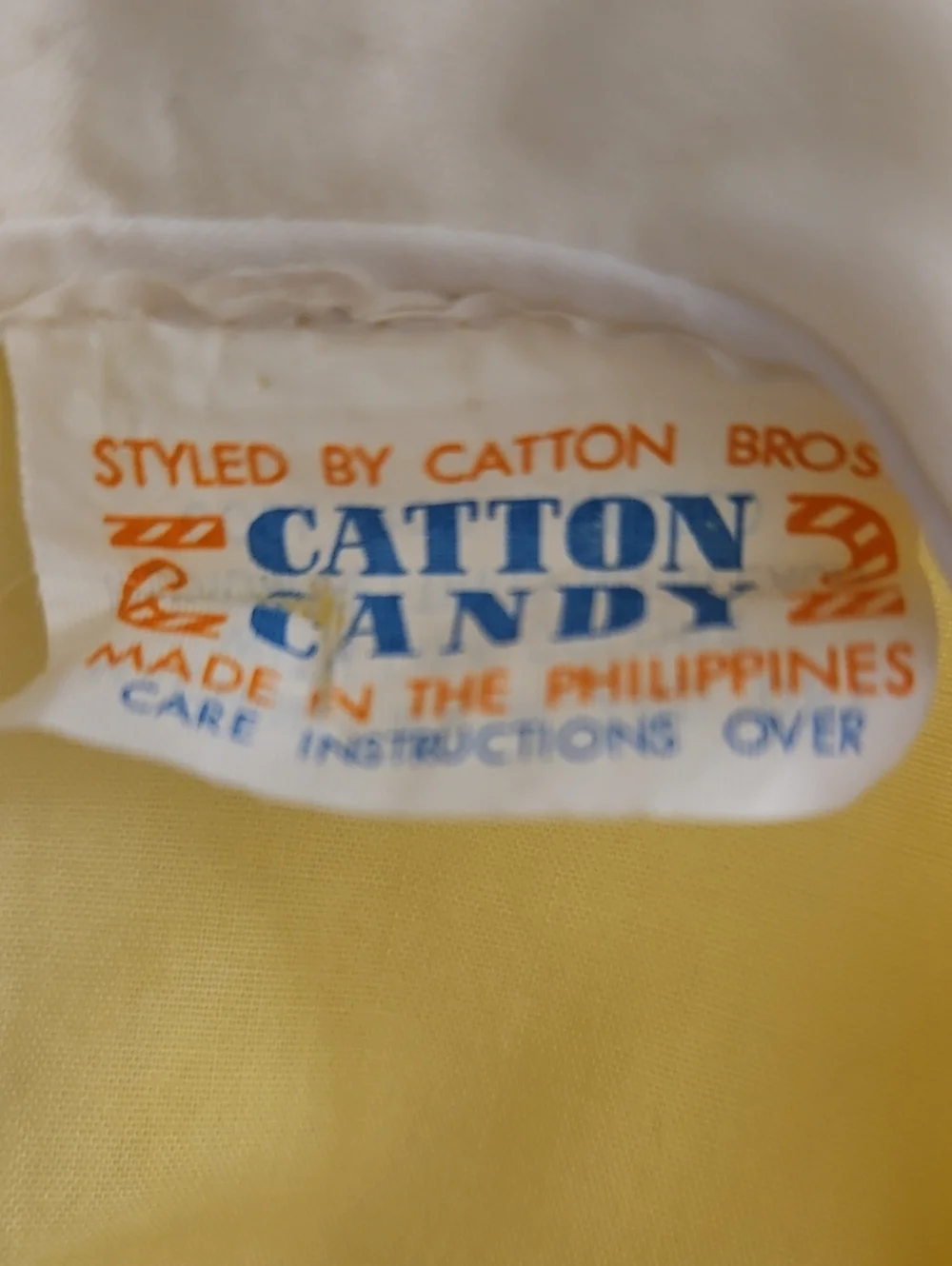 Vtg CATTAN CANDY Yellow Peter Pan Collar Pretty Baby Embroidered Dress